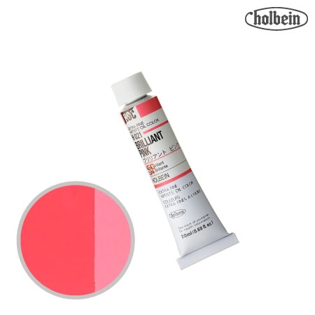 H021　油絵具６号チューブ　ブリリアントピンク　20ml　★　半透明(不透明寄り)