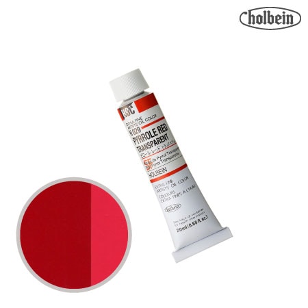 H029　油絵具６号チューブ　ピロール レッド トランスペアレント　20ml　★★★　透明