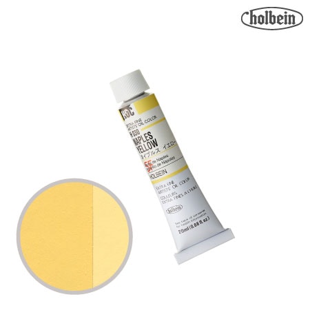 H030　油絵具６号チューブ　ネイプルスイエロー　20ml　★★★　半透明(不透明寄り)