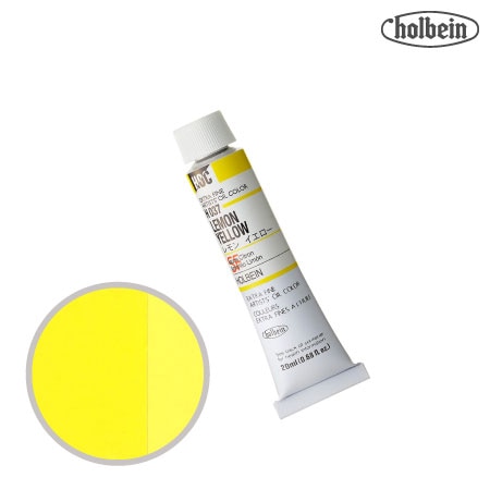 H037　油絵具６号チューブ　レモンイエロー　20ml　★★　半透明(不透明寄り)