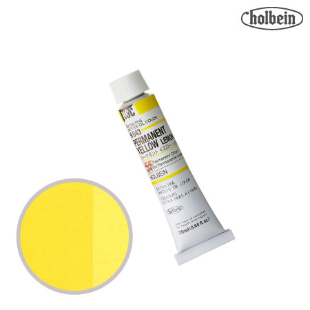 H043　油絵具６号チューブ　パーマネントイエローレモン　20ml　★★★　半透明(不透明寄り)