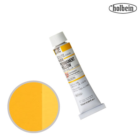 H058　油絵具６号チューブ　パーマネントイエロー　20ml　★★★　半透明(不透明寄り)