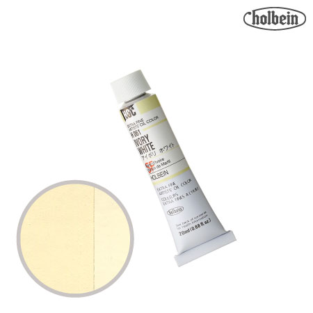 H061　油絵具６号チューブ　アイボリーホワイト　20ml　★★★　半透明(不透明寄り)