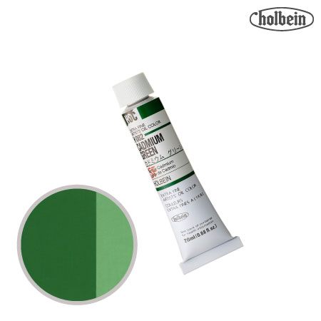 H082　油絵具６号チューブ　カドミウムグリーン　20ml　★★★　不透明