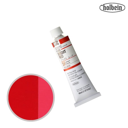 H222　油絵具９号チューブ　ブライトレッド　40ml　★★★　半透明(不透明寄り)