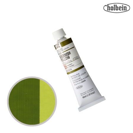 H247　油絵具９号チューブ　グリニッシュイエロー　40ml　★★★　半透明(不透明寄り)
