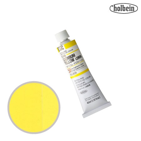 H249　油絵具９号チューブ　カドミウムイエローレモン　40ml　★★★　不透明