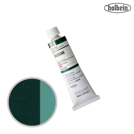 H270　油絵具９号チューブ　ビリジャン　40ml　★★★★　半透明(透明寄り)