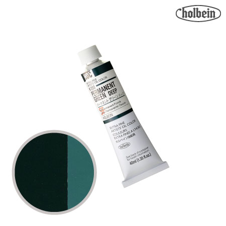 H280　油絵具９号チューブ　パーマネントグリーンディープ　40ml　★★　半透明(透明寄り)