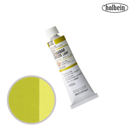 H291 油絵具9号チューブ シナバーグリーンライト 40ml ★★★ 半透明(不透明寄り)