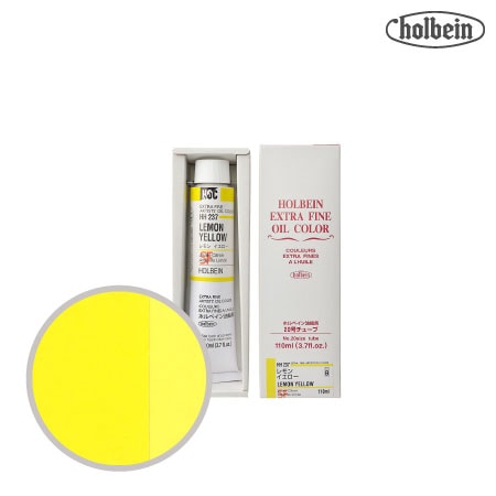 HH237　油絵具２０号チューブ　レモンイエロー　110ml　★★　半透明(不透明寄り)