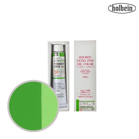HH278　油絵具２０号チューブ　パーマネントグリーンペール　110ml　★★★　半透明(不透明寄り)
