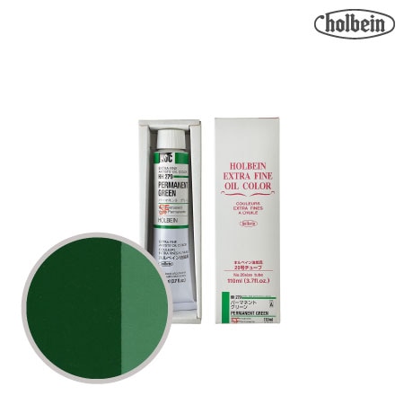 HH279　油絵具２０号チューブ　パーマネトグリーン　110ml　★★★　半透明(透明寄り)