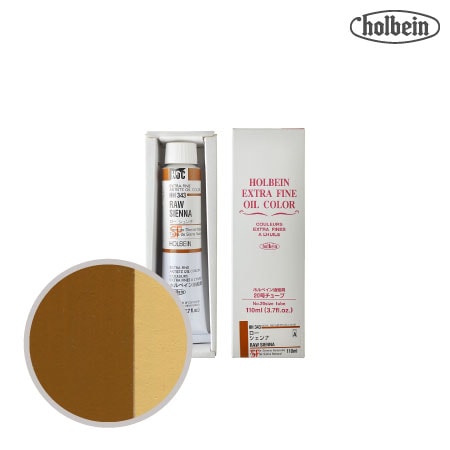 H343　油絵具２０号チューブ　ローシェンナー　110ml　★★★★　半透明(透明寄り)