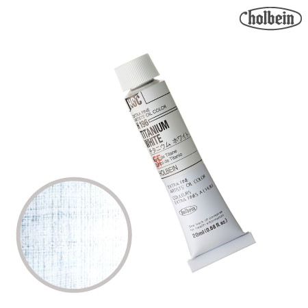 H196　油絵具6号チューブ　チタニウム ホワイト　20ml　★★★★　不透明