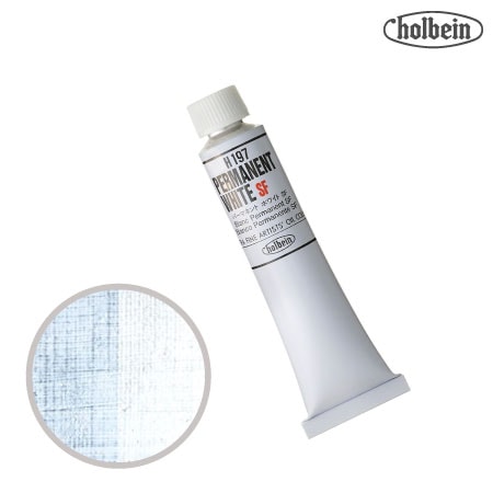 H197　油絵具6号チューブ　パーマネント ホワイト SF　20ml　★★★★　半透明(不透明寄り)