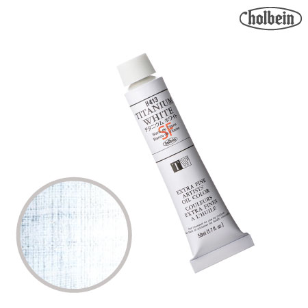 H413　油絵具10号チューブ　チタニウム ホワイト　50ml　★★★★　不透明