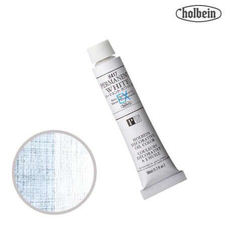 H417　油絵具10号チューブ　パーマネント ホワイト EX　50ml　★★★★　半透明(不透明寄り)
