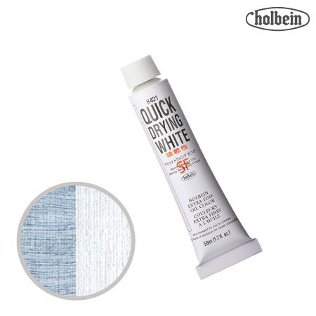 H421　油絵具10号チューブ　クイック ドライング ホワイト　50ml　★★★★　半透明(不透明寄り)