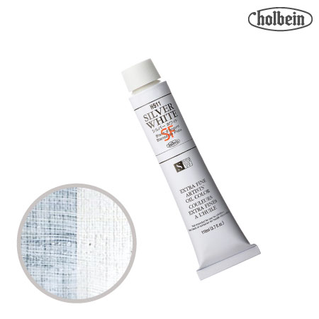 H511　油絵具20号チューブ　シルバー ホワイト　110ml　★★★　半透明(不透明寄り)