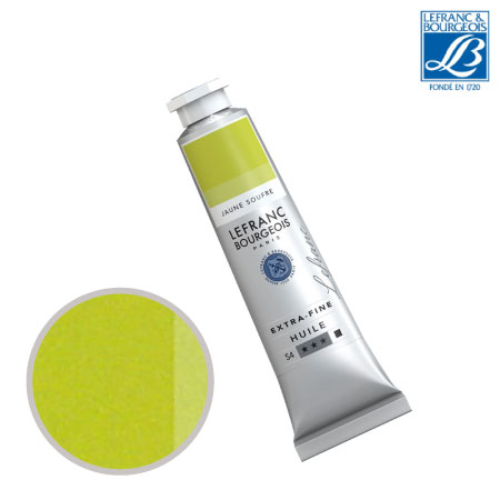 NO.196　油絵具9号チューブ　サルファイエロー　40ml　★★★　不透明