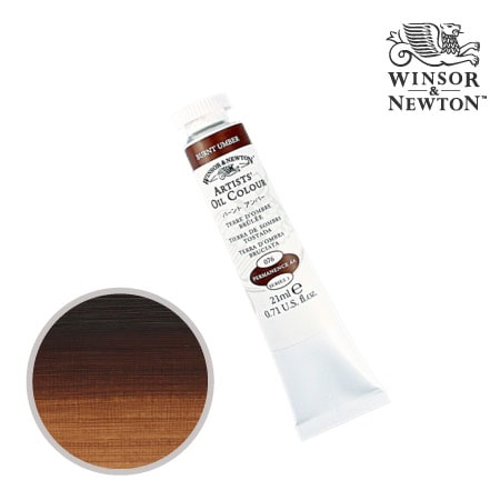 076-1　アーチスト油絵具 　バーントアンバー　21ml　★★★★　透明