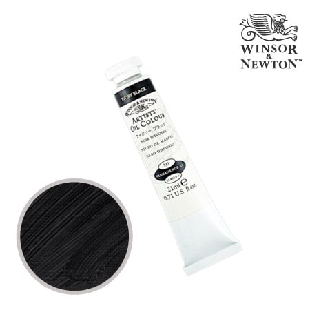 331-1　アーチスト油絵具 　アイボリーブラック　21ml　★★★★　半不透明