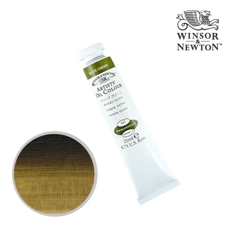 447-2　アーチスト油絵具 　オリーブグリーン　21ml　★★★　透明