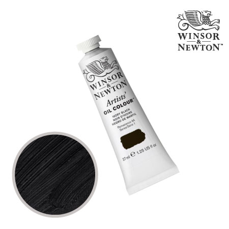 331-1　アーチスト油絵具 　アイボリーブラック　37ml　★★★★　半不透明