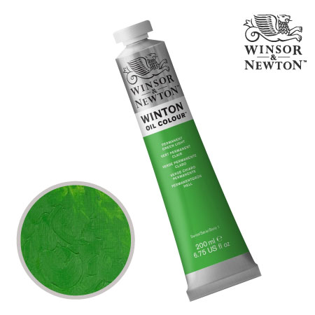 483　ウィントン油絵具　パーマネントグリーンライト（４８）　200ml　★★★　不透明