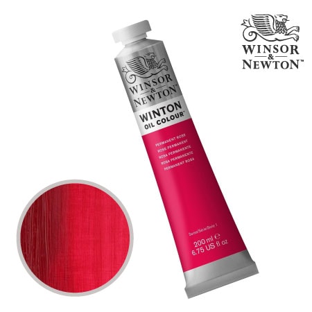 502　ウィントン油絵具　パーマネントローズ（４９）　200ml　★★★　透明