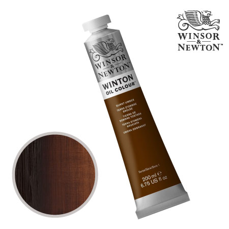 76　ウィントン油絵具　バーントアンバー（３）　200ml　★★★★　不透明