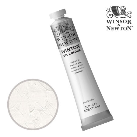 748　ウィントン油絵具　ジンクホワイト（４５）　200ml　★★★★　不透明