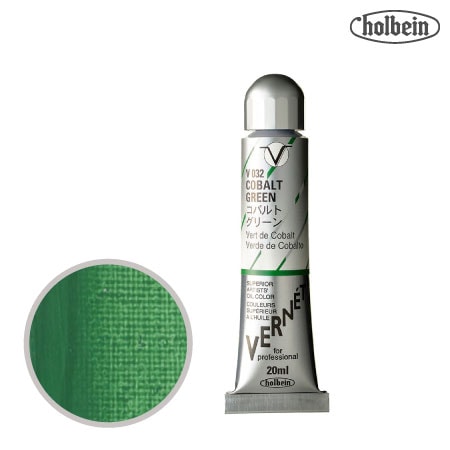 V032　 高品位油絵具 ヴェルネ　コバルト グリーン　20ml　★★★★　不透明