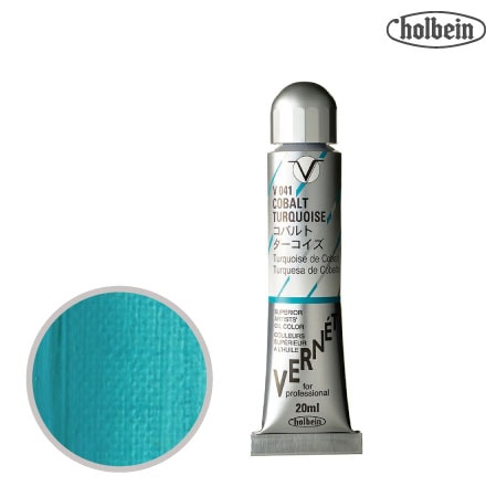 V041　 高品位油絵具 ヴェルネ　コバルト ターコイズ　20ml　★★★★　不透明