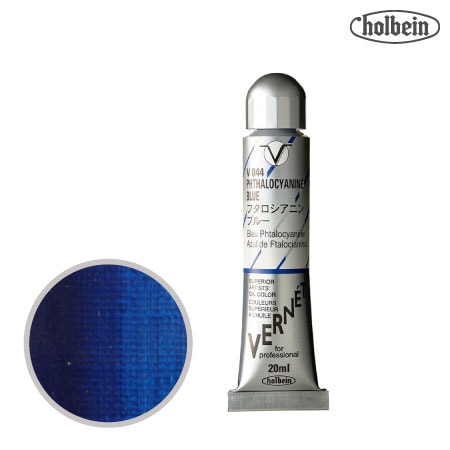 V044　 高品位油絵具 ヴェルネ　フタロシアニン ブルー　20ml　★★★　透明