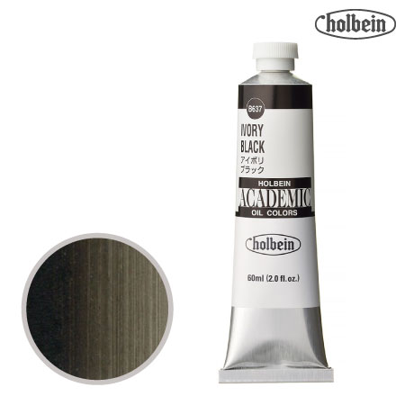 B637アカデミック油絵具60mlアイボリブラック60mml★★★★不透明