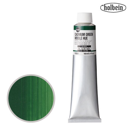 B520アカデミック油絵具160mlカドミウムグリーンミドルヒュー160mml★★半透明