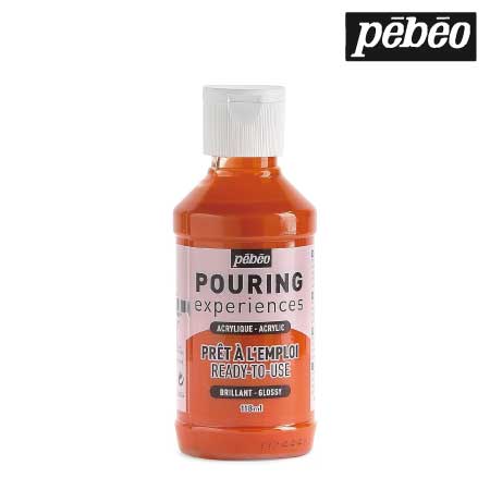 524612　ポーリングメディウム入り アクリル絵具　１２　オレンジ　118ml 　　