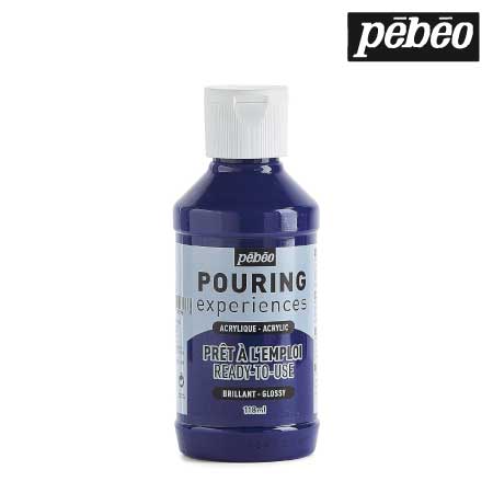 524617　ポーリングメディウム入り アクリル絵具　１７　シアンブルー　118ml 　　