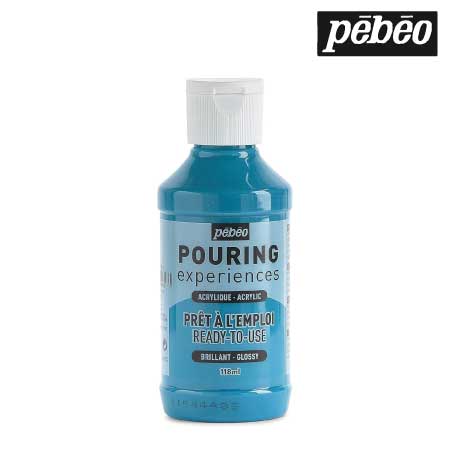 524618　ポーリングメディウム入り アクリル絵具　１８　ターコイズブルー　118ml 　　