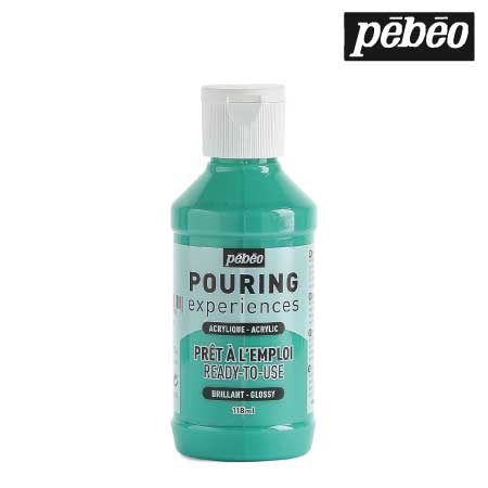 524619　ポーリングメディウム入り アクリル絵具　１９　アクアグリーン　118ml 　　