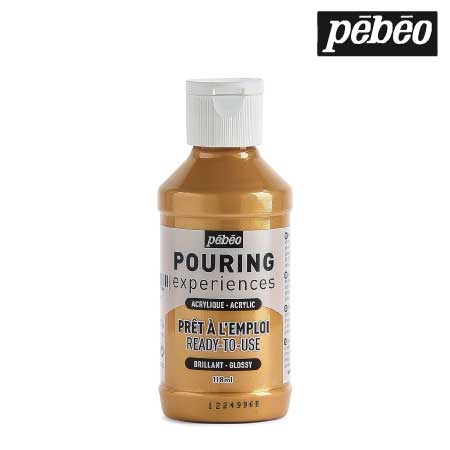 524624　ポーリングメディウム入り アクリル絵具　２４　メタリックゴールド　118ml 　　