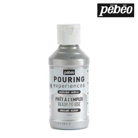 524625　ポーリングメディウム入り アクリル絵具　２５　メタリックシルバー　118ml 　　