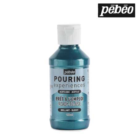 524628　ポーリングメディウム入り アクリル絵具　２８　メタリックコバルトブルー　118ml 　　