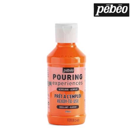 524629　ポーリングメディウム入り アクリル絵具　２９　蛍光オレンジ　118ml 　　