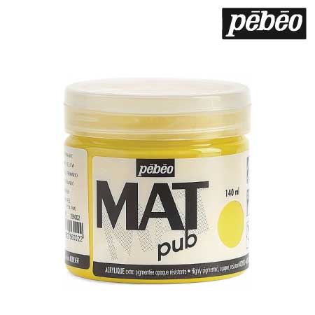 256002　ウォールアート用水性アクリル絵具 マットピュブ　プライマリーイエロー　140ml　　