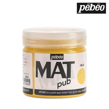 256003　ウォールアート用水性アクリル絵具 マットピュブ　ゴールデンイエロー　140ml　　