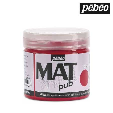 256006　ウォールアート用水性アクリル絵具 マットピュブ　マゼンタレッド　140ml　　