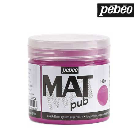 256008　ウォールアート用水性アクリル絵具 マットピュブ　チリアンピンク　140ml　　